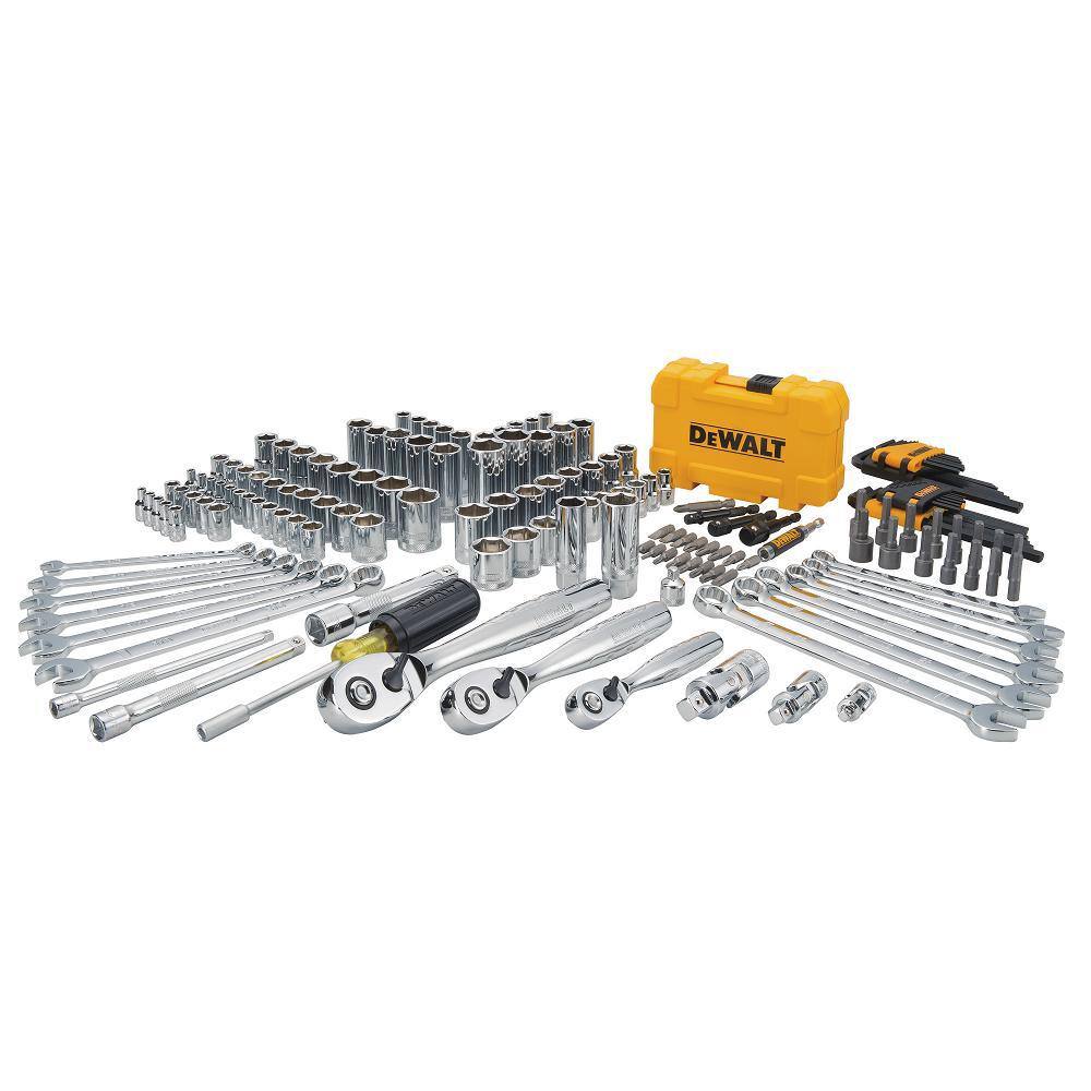 DW 14 in. 38 in. and ½ in. Drive Polished Chrome Mechanics Tool Set (168-Piece) DWMT73803