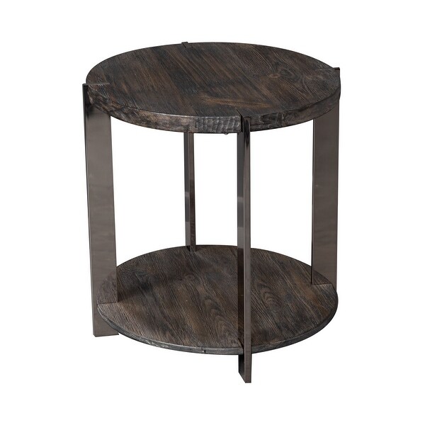 Paxton Charcoal with Chrome Plated Metal End Table