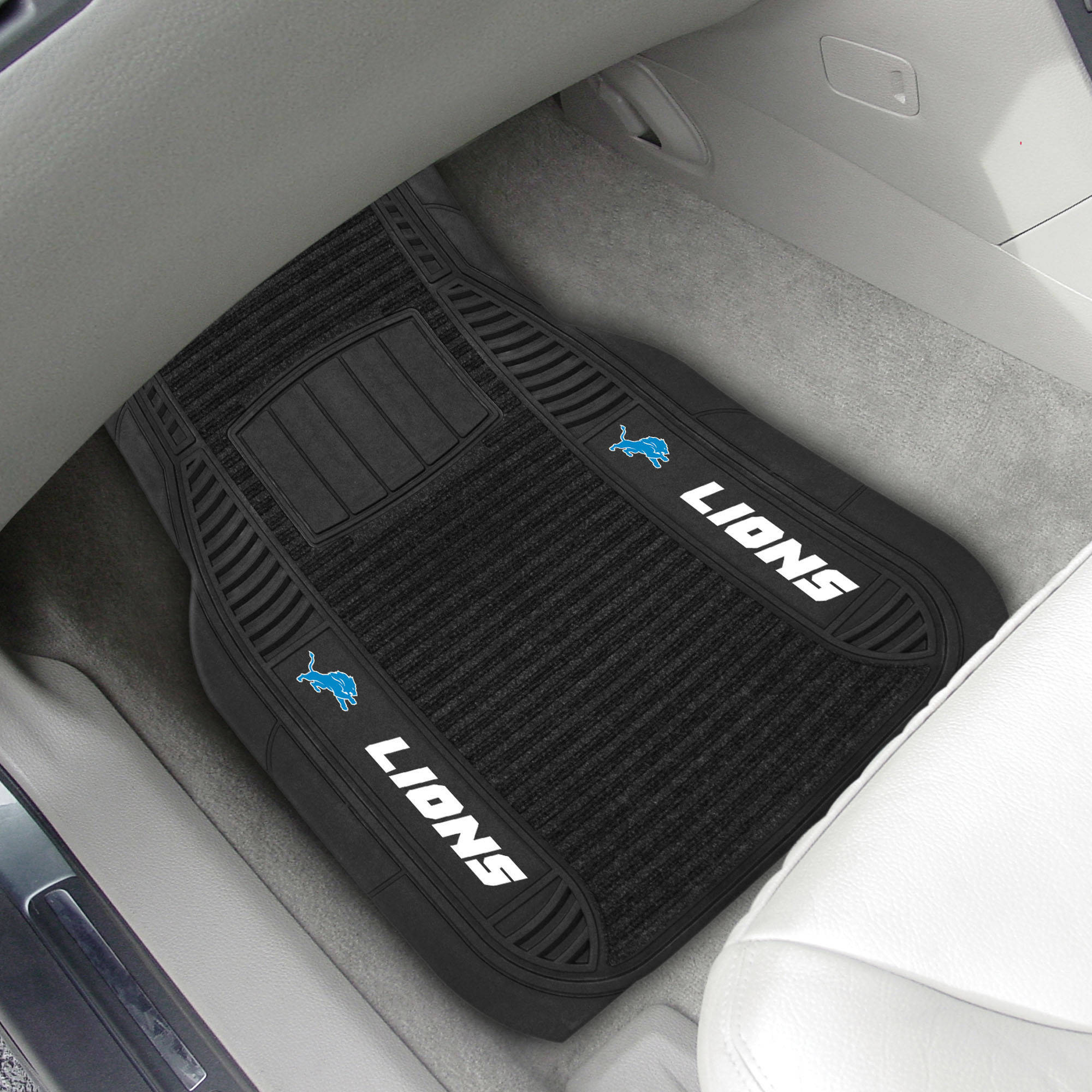 Detroit Lions Two-Piece Deluxe Car Mat Set - No Size