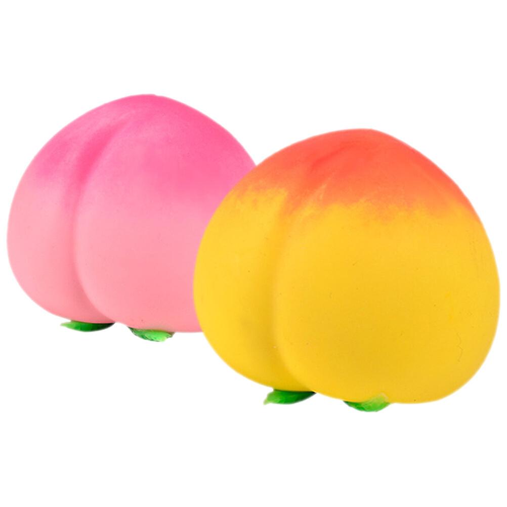 2pcs Peach Shaped Stress Balls Simulation Fruit Shaped Stress Toys Stretchy Decompression Toys