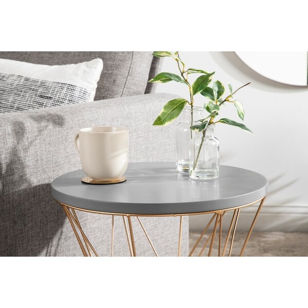 Kate and Laurel Mendel Round Metal End Table - 16x16x20