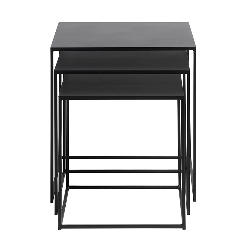 PEBBLE Nest of 3 Tables 50x50cm - Black