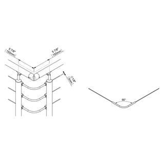 Dolle Prova PA25a Stainless Steel 90 Degree Corner (10-Piece) 96263