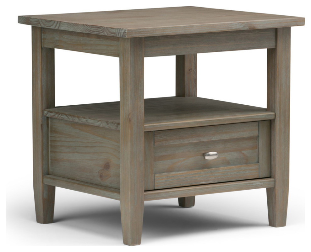 Warm Shaker Solid Wood 20 quotRustic End Side Table   Transitional   Side Tables And End Tables   by Simpli Home Ltd.  Houzz