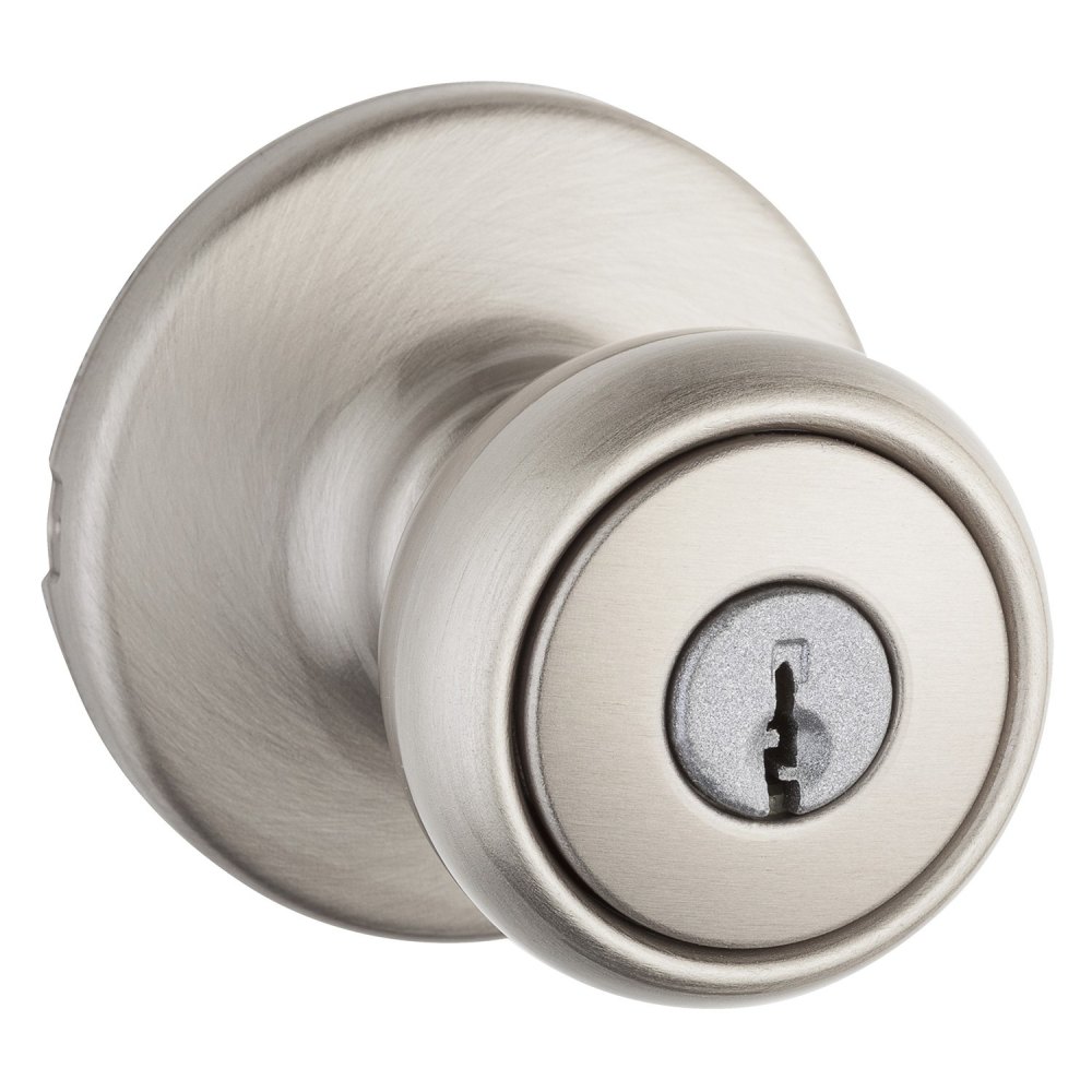 Satin Nickel Security Keyed Entry Exterior Tylo Lockset Knob ;