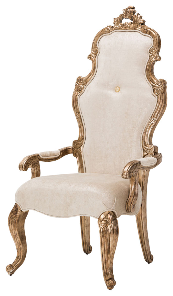 Platine de Royale Velvet Desk Chair  Champagne   Victorian   Armchairs And Accent Chairs   by Michael Amini  Houzz