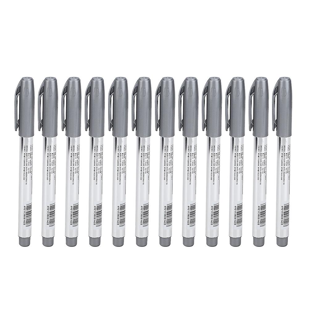 12pcs Silver Oil Paint Marker Pen Craftwork Drawing Signature Pen Office School Stationery