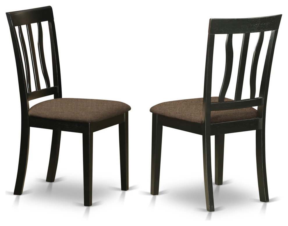 Set of 2 Antique Kitchen Chair With Black/Cherry Finish   Transitional   Dining Chairs   by Kolibri Decor  Houzz
