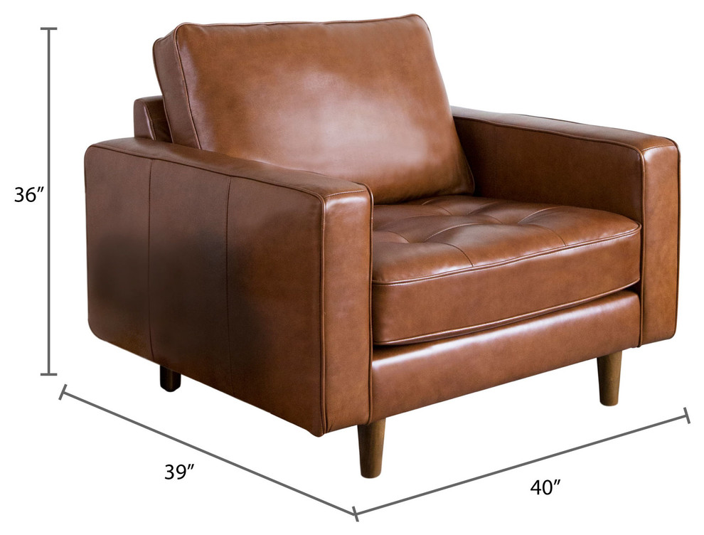 Hammond Leather 2 Piece Sofa and Armchair Set   Midcentury   Living Room Furniture Sets   by Abbyson Living  Houzz