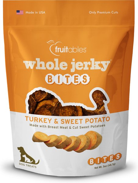 Fruitables Whole Jerky Bites Turkey and Sweet Potato Dog Treats