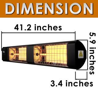 Dr Infrared Heater 3000-Watt 240-Volt IndoorOutdoor Electric Carbon Infrared Patio Heater with Remote in Black DR-239