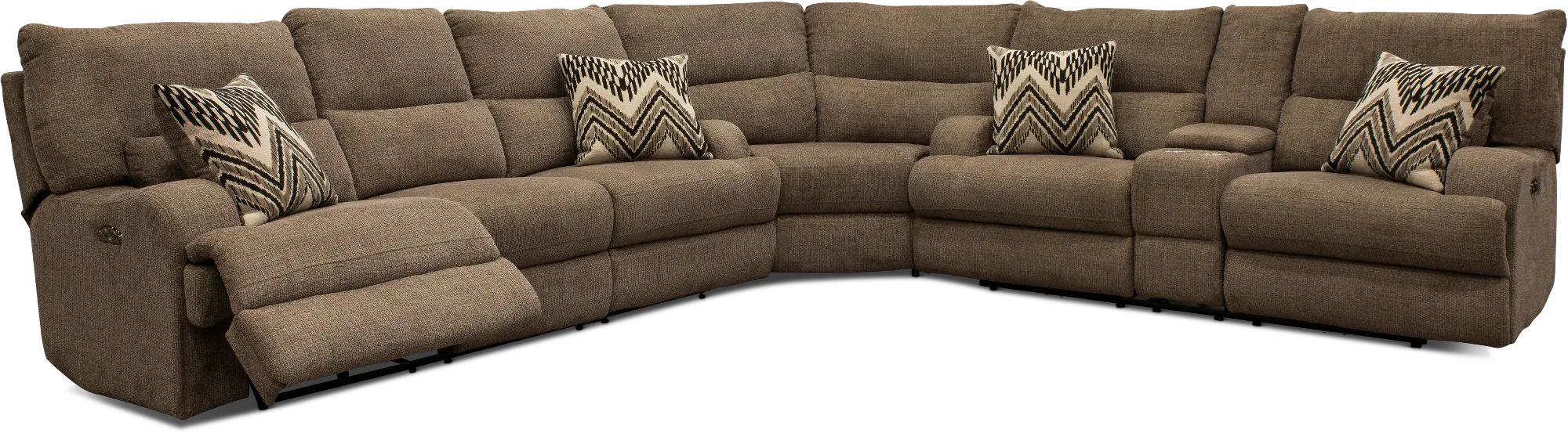 Brindle Brown 3 Piece Power Reclining Sectional