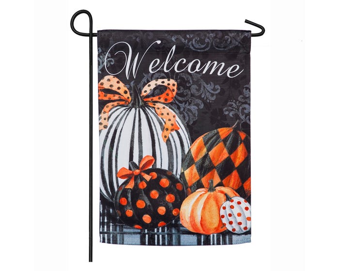 Evergreen Elegant Pattern Pumpkins Garden Suede Flag - 14S8697