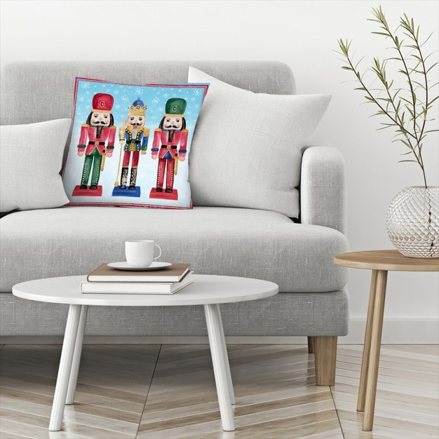 Three Nutcrackers Ii By Pi Holiday Collection Minimalist Throw Pillow