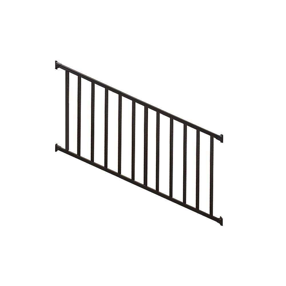 Weatherables Stanford 36 in. H x 72 in. W Textured Black Aluminum Stair Railing Kit CBR-B36-A6S