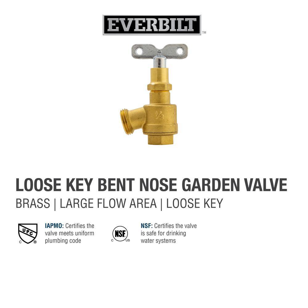 Everbilt 12 in. Brass Bent Nose Loose Key Garden Valve 108-133EB