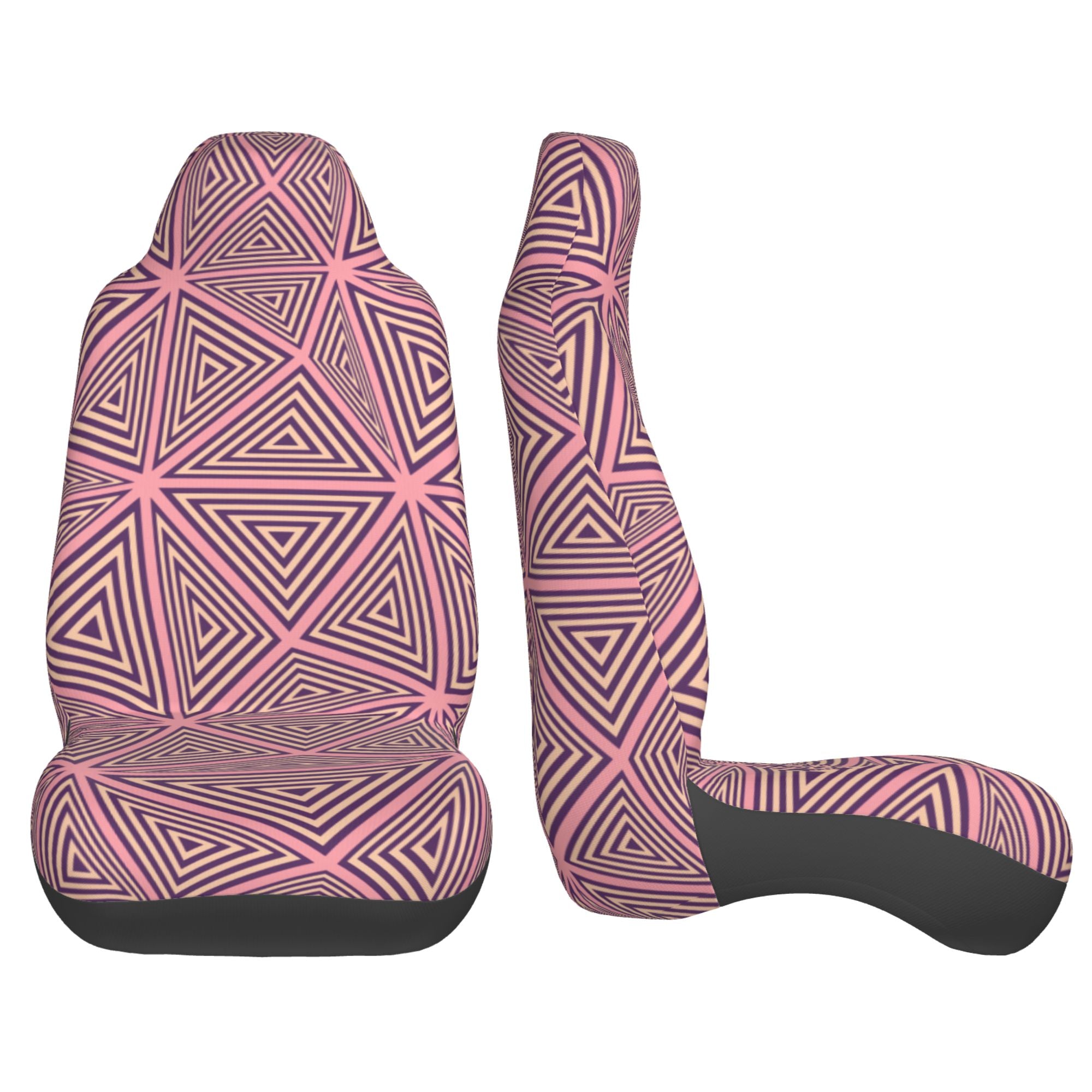 ZICANCN Car Seat Covers Front Seats Only，Triangular Mosaic Automotive Seat Covers Protectors for Cars Trucks Suv 2 Pack