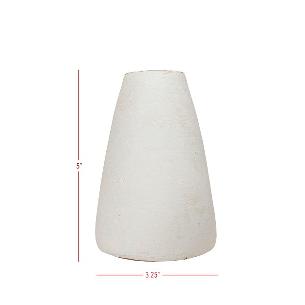 White Terracotta Tapered Bud Vase By Shopsmaniay