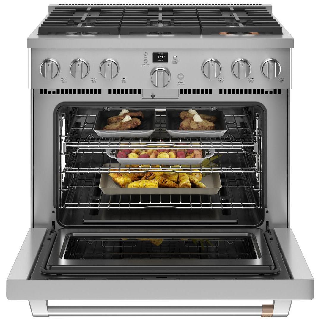 Caf¨¦ 36-inch Freestanding Gas Range with WI-FI Connect CGY366P2TS1