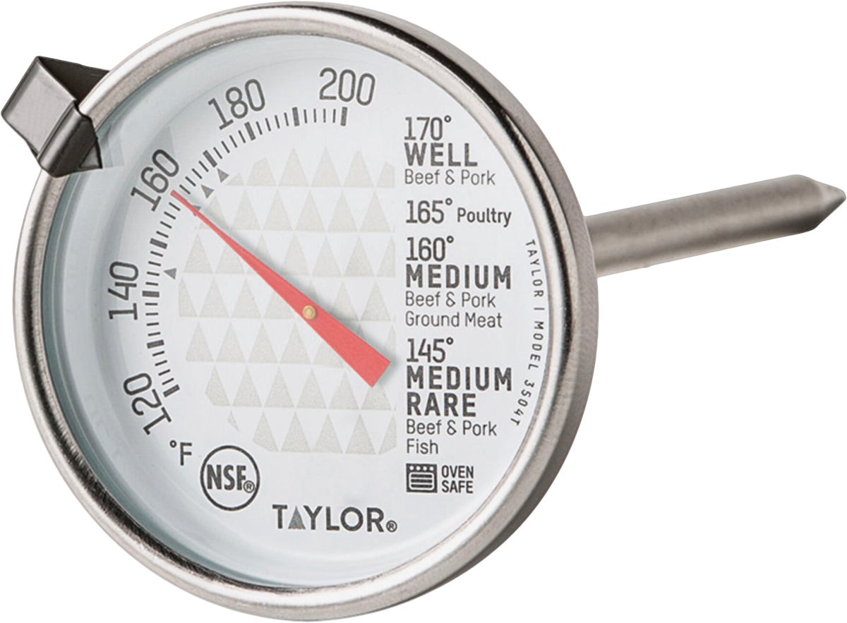 Taylor Meat Dial Kitchen Thermometer 4-1 2 In. Probe 2 In. Dial