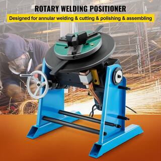 VEVOR 15 in. Stainless Steel Rotary Welding Positioner 30KG Welder Positioning Table 0-90º with 3-Jaw Chuck for Cutting HJXZ30KG-110VTXCZV1