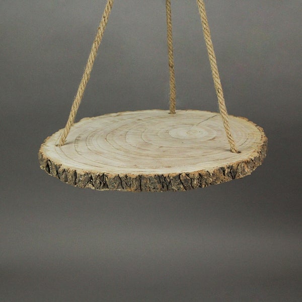 15.5 Inch Paulownia Wood Slab Hanging Tray Decorative Natural Bark - 25.5 X 15.5 X 15.5 inches