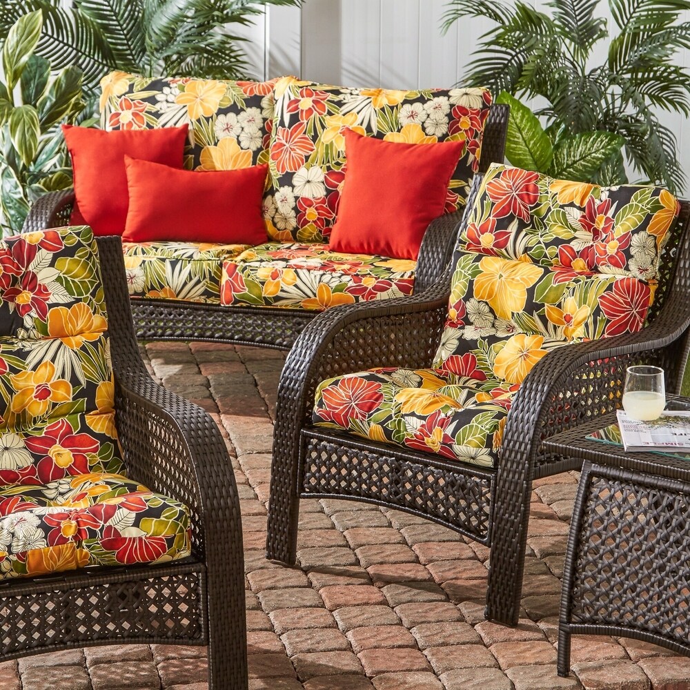 San Elijo Tropical Outdoor High back Chair Cushion by Havenside Home   22w x 44l