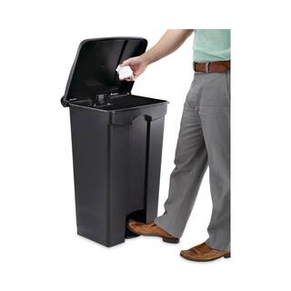 Safco 23 Gal. Black Large Capacity Step-On Plastic Household Trash Can SAF9923BL