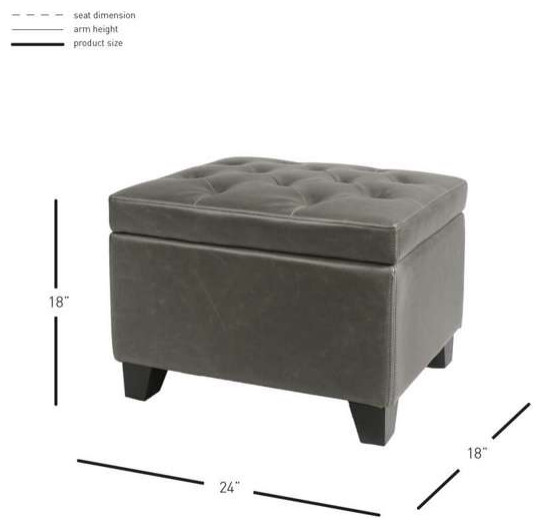 Julian Rectangular Bonded Leather Storage Ottoman   Transitional   Footstools And Ottomans   by New Pacific Direct Inc.  Houzz