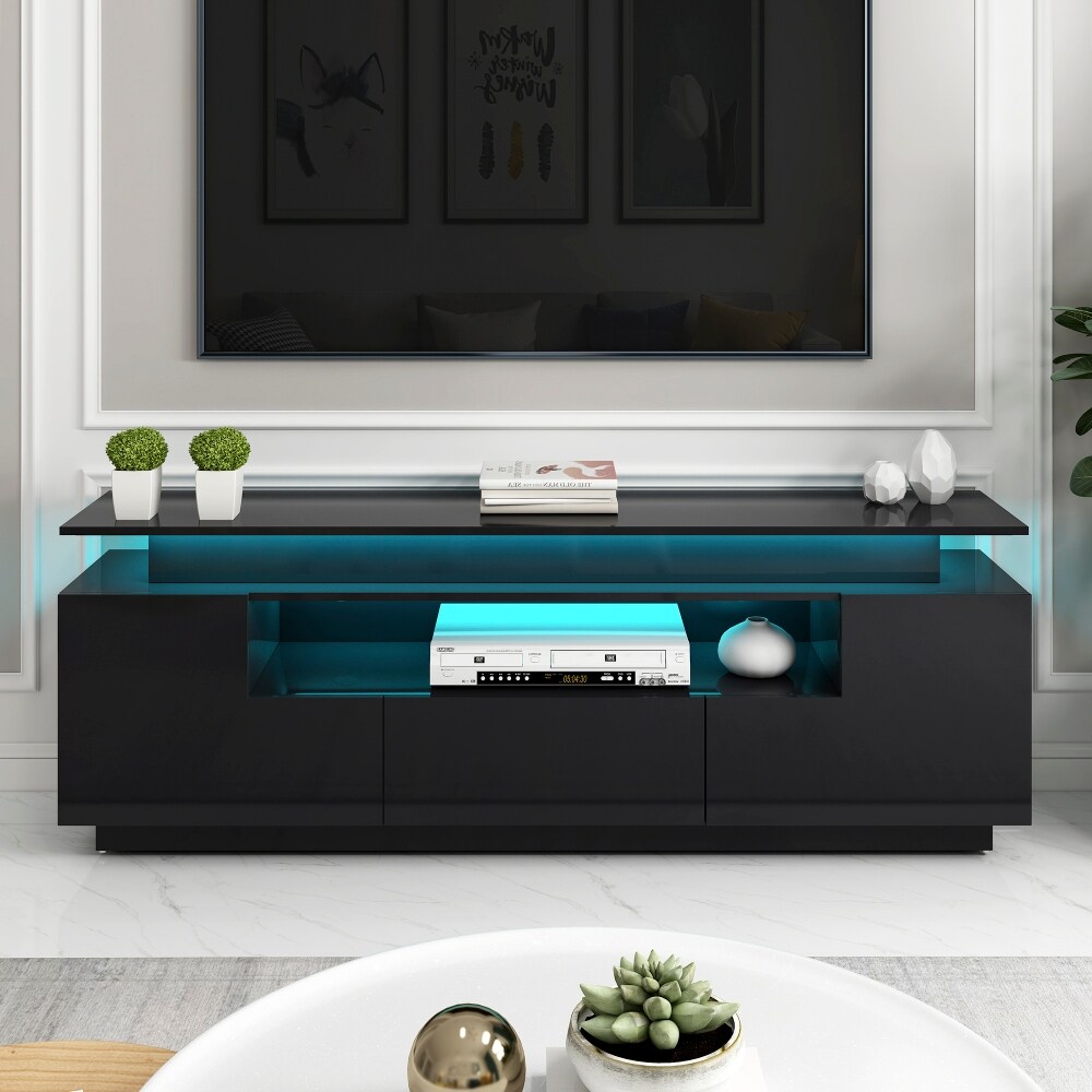 Modern Stylish Functional TV stand with Color Changing LED Lights