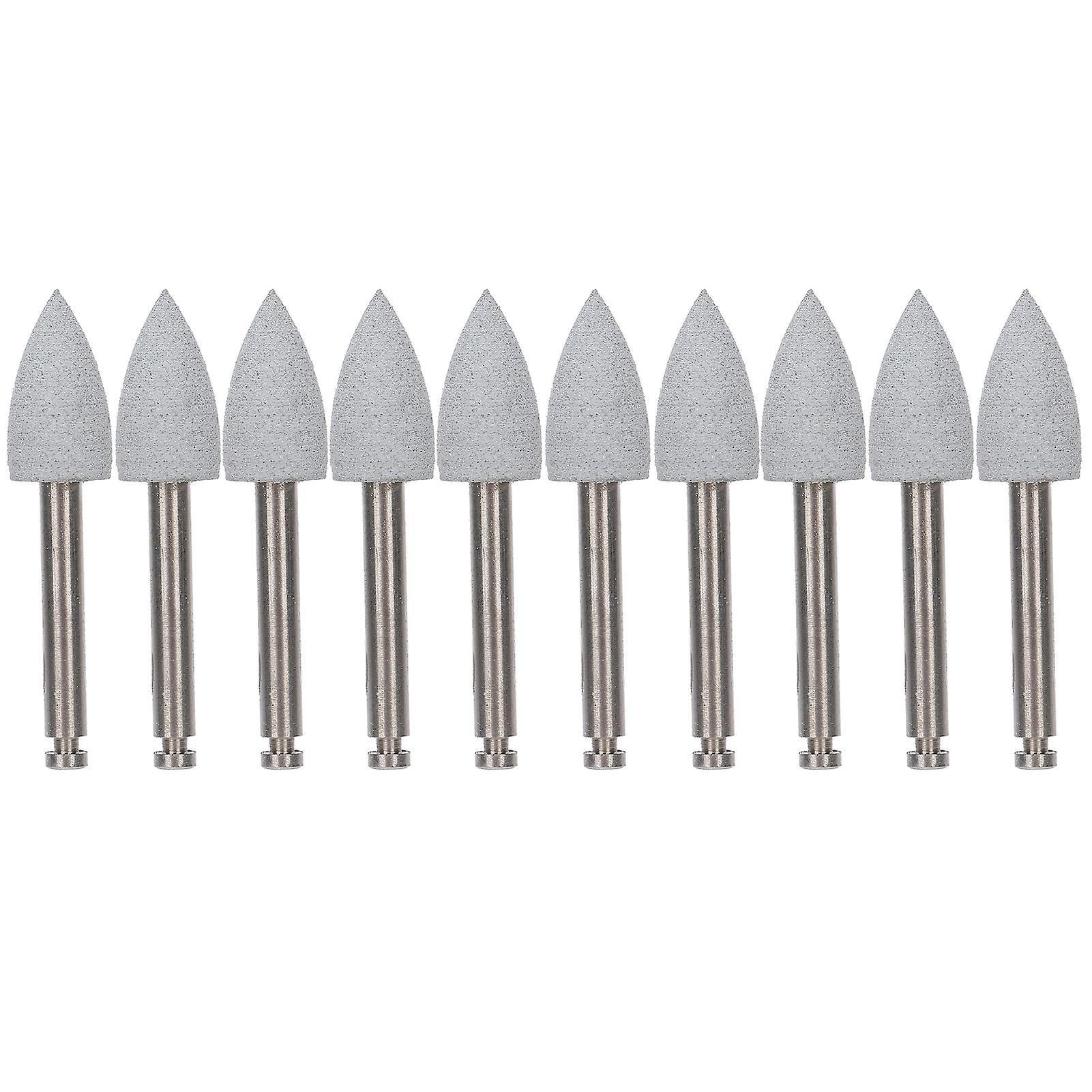 10pcs Dental Polishing Burs Low Speed Dental Grinding Polisher Burs Drill Bits Set Gray 410