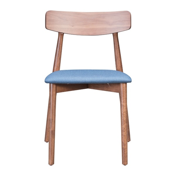 Beynon Dining Chair (Set of 2) Walnut and Blue