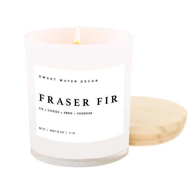 Sweet Water Decor Frasier Fir 11oz White Jar Soy Candle