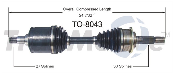 Surtrack TO8043 Wonh To 8043 Cv Axle Shaft