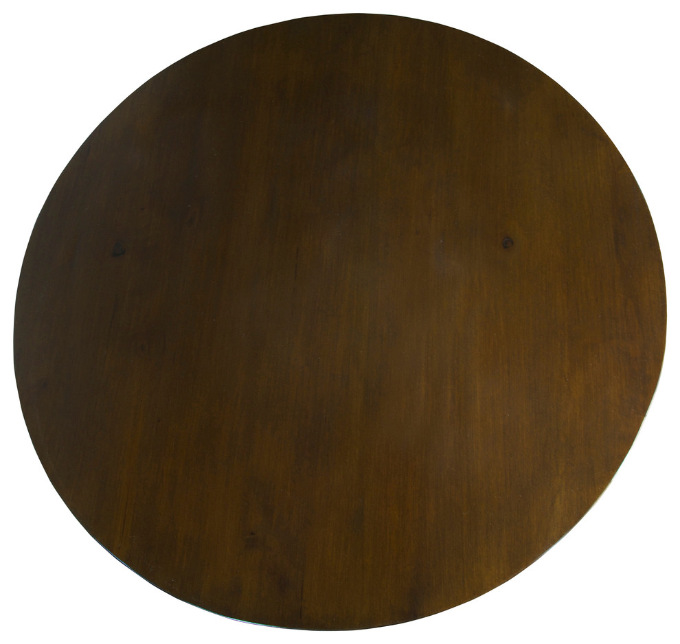 Scheffield Round End Table  Distressed Brown   Transitional   Side Tables And End Tables   by HedgeApple  Houzz