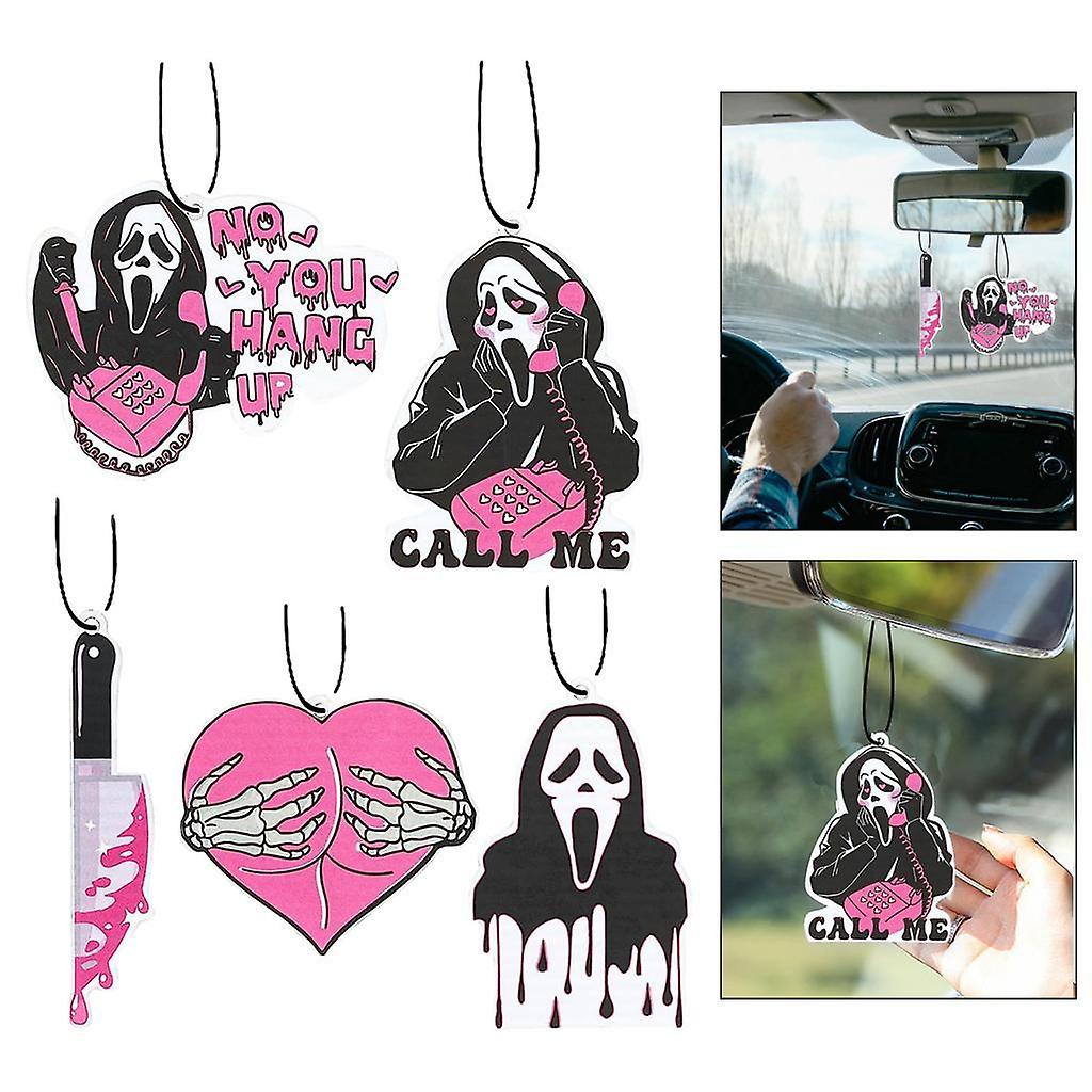 5 Pieces Halloween Hanging Ornaments Car Rear View Mirror Hanging Pendants