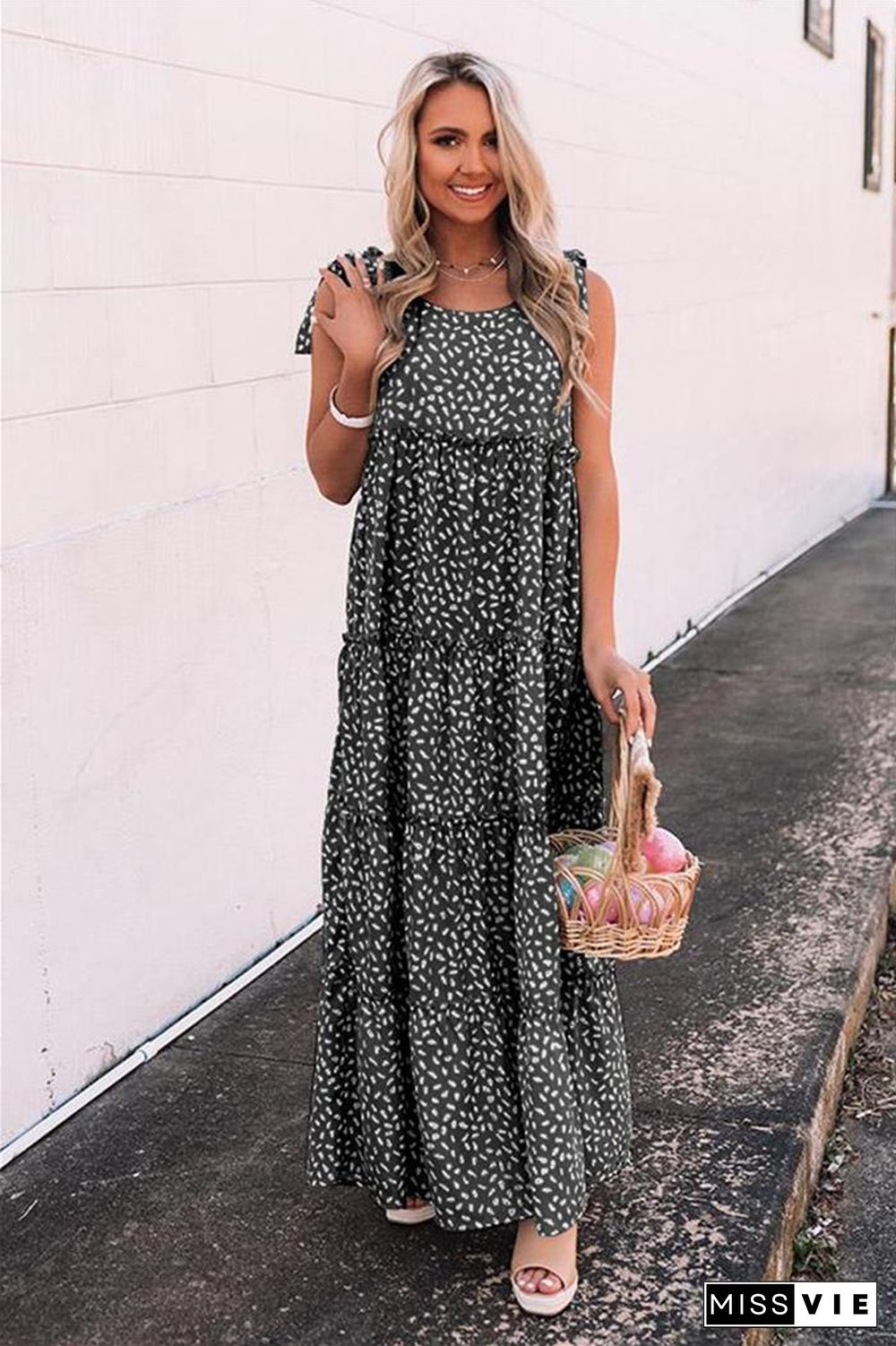 Adjustable Spaghetti Strap Sleeveless Maxi Dress