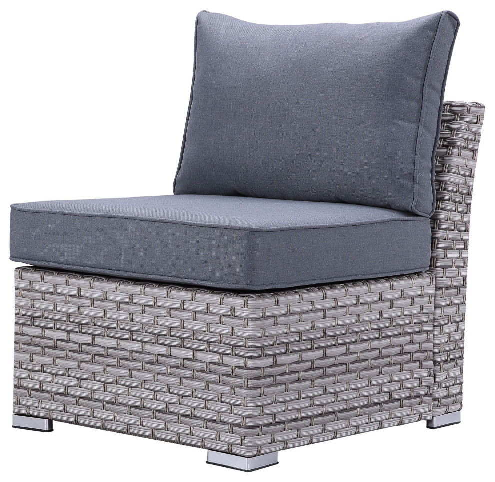 ACME Laurance Patio Sectional  ampCocktail Table in Gray Fabric Finish   Tropical   Outdoor Lounge Sets   by Acme Furniture  Houzz