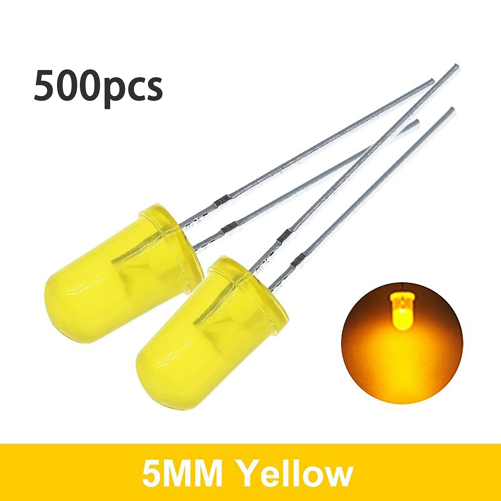 500pcs 3mm Round Led Diode Flashing Yellow Fast Slow Flash Diffused Light (yellow 3mm)