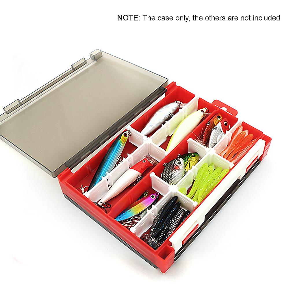 Double Sided Fishing Storage Case Bait Box Lures Organizer Fishing Tackle Container Coffee M