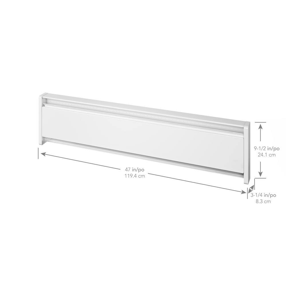 Cadet 47 in. 240208-volt 750562-watt SoftHeat Hydronic Electric Baseboard Heater in White EBHN750W