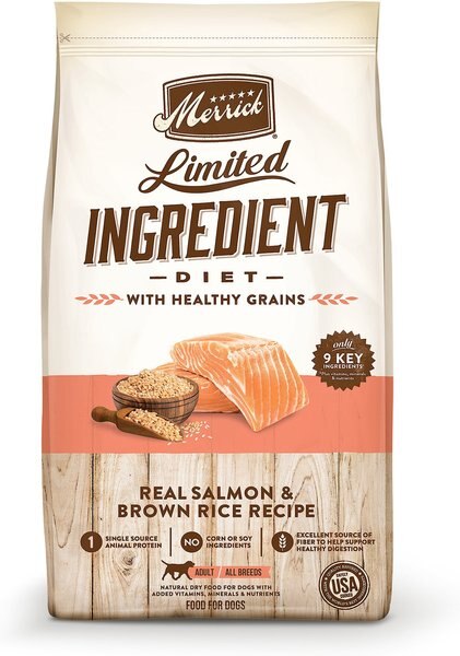 Merrick Limited Ingredient Diet with Healthy Grains Real Salmon and Brown Rice Recipe Chicken-Free Dry Dog Food