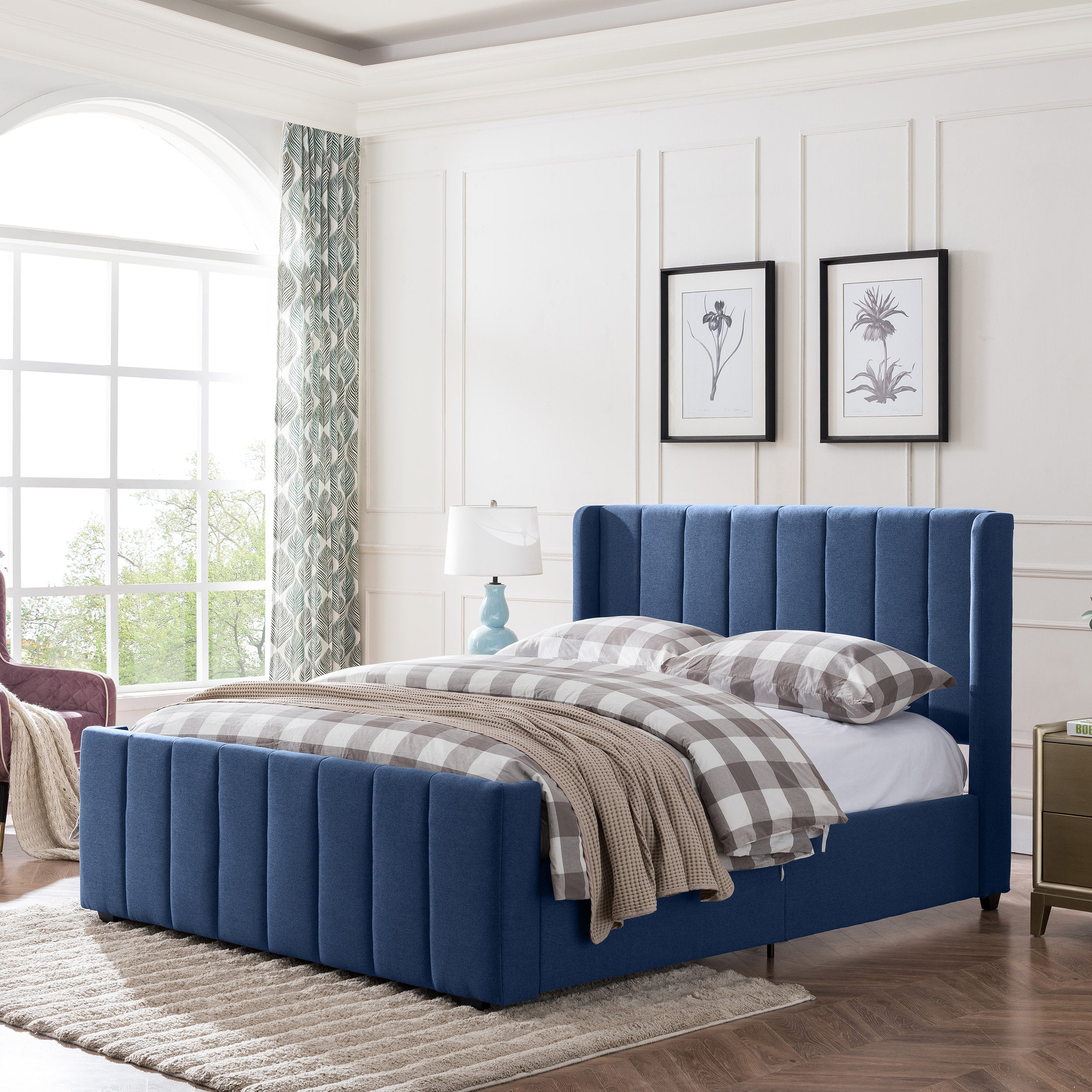 Riley Fully Upholstered Queen Size Bed Frame