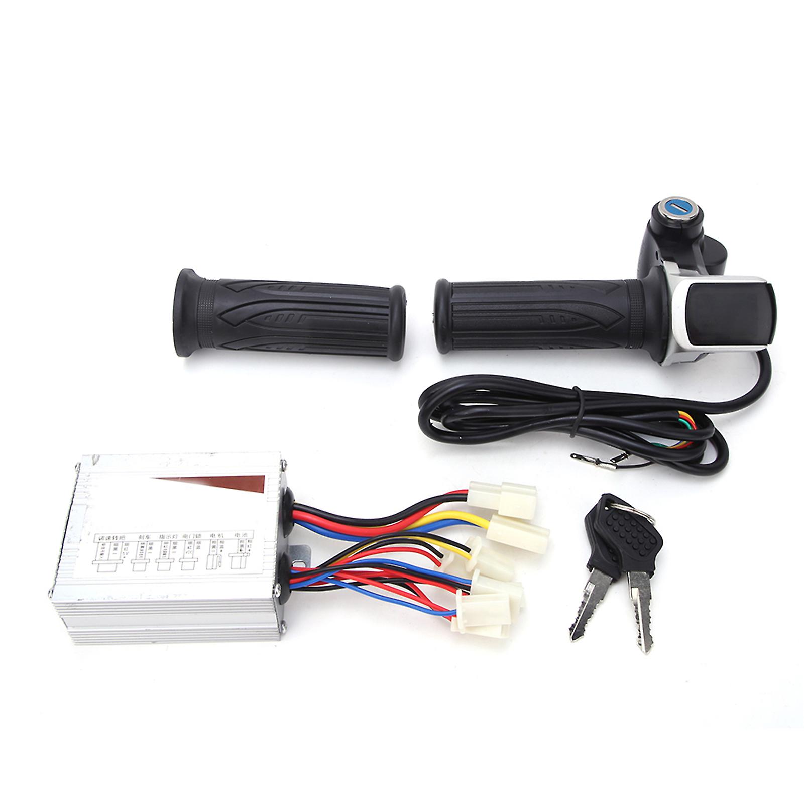 36v 500w E-bike Scooter Brushed Motor Controller Kit Lcd Display Panel Speed Turn Handlebar