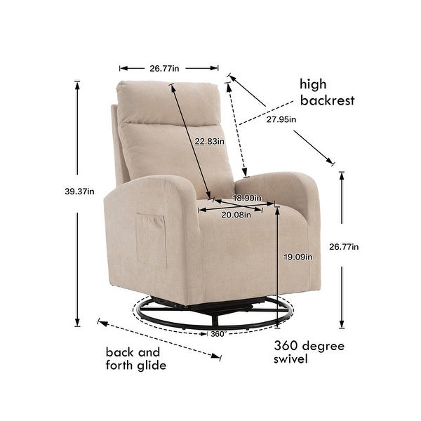 Modern Upholstered Swivel Chair with Left Bag