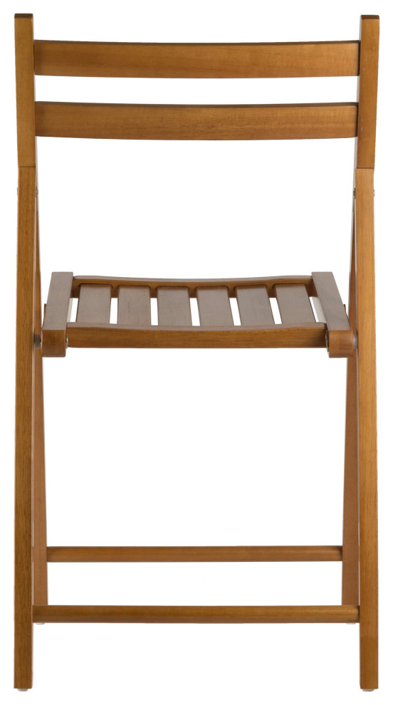 Robin 4 Pc Folding Chair Set  Teak   Transitional   Folding Chairs And Stools   by Skyline Decor  Houzz