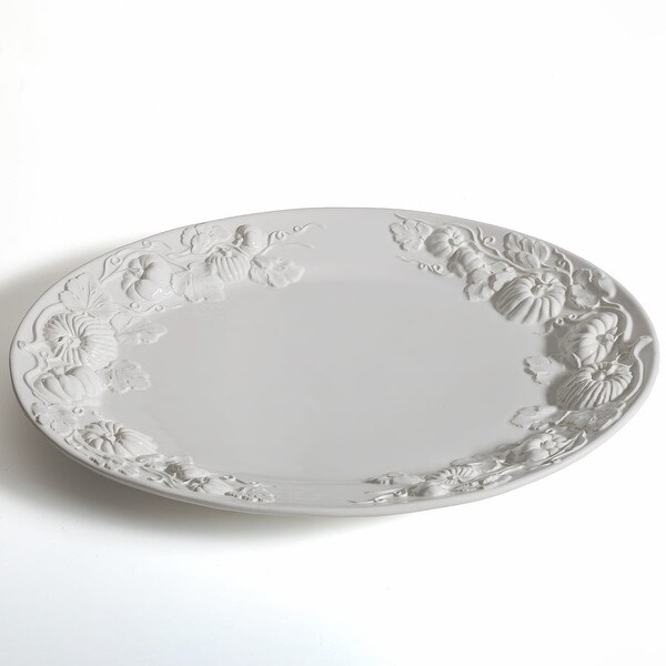 Euro Ceramica Pumpkin Leaf 20 Oval Platter