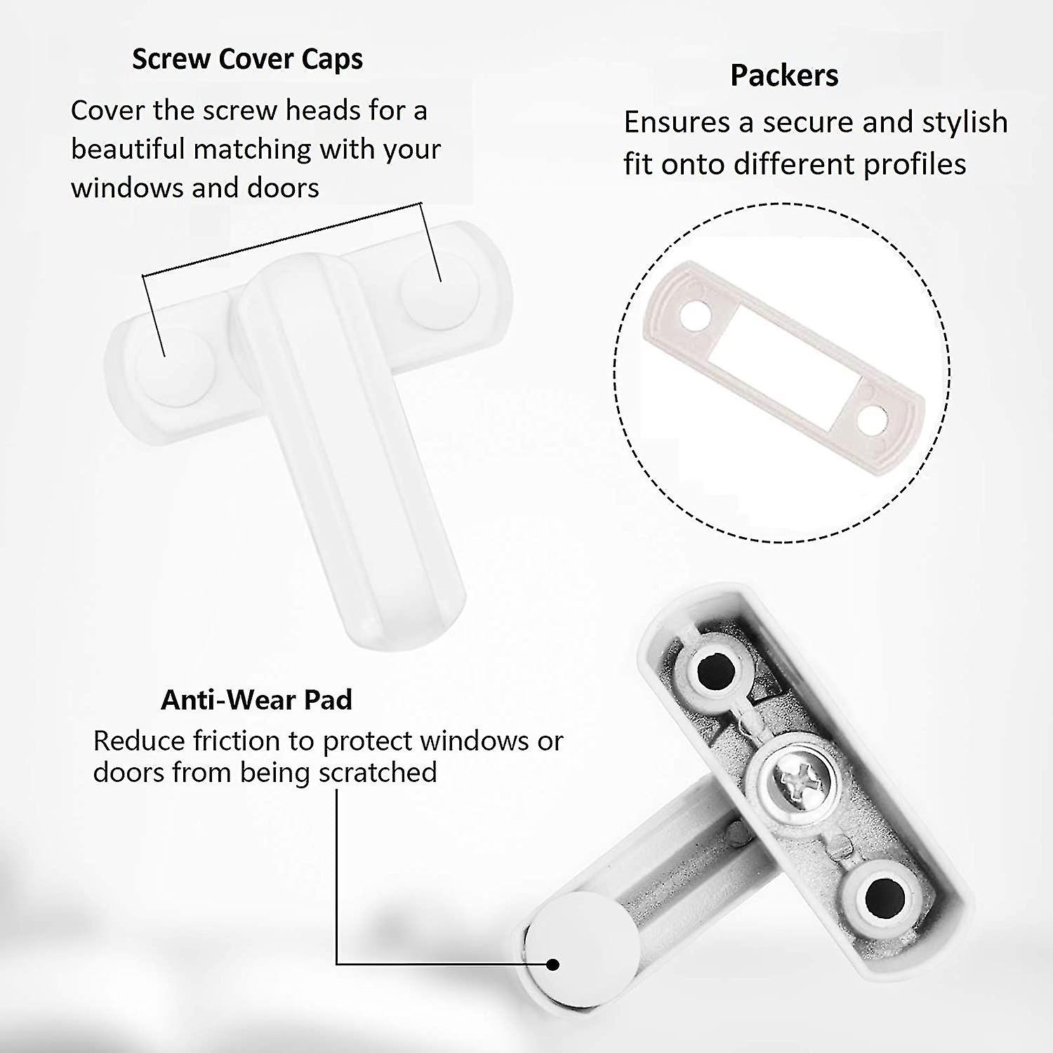 4 Window Lock-zinc Alloy-4pcs White Door Lock-home Security Upvc/pvc