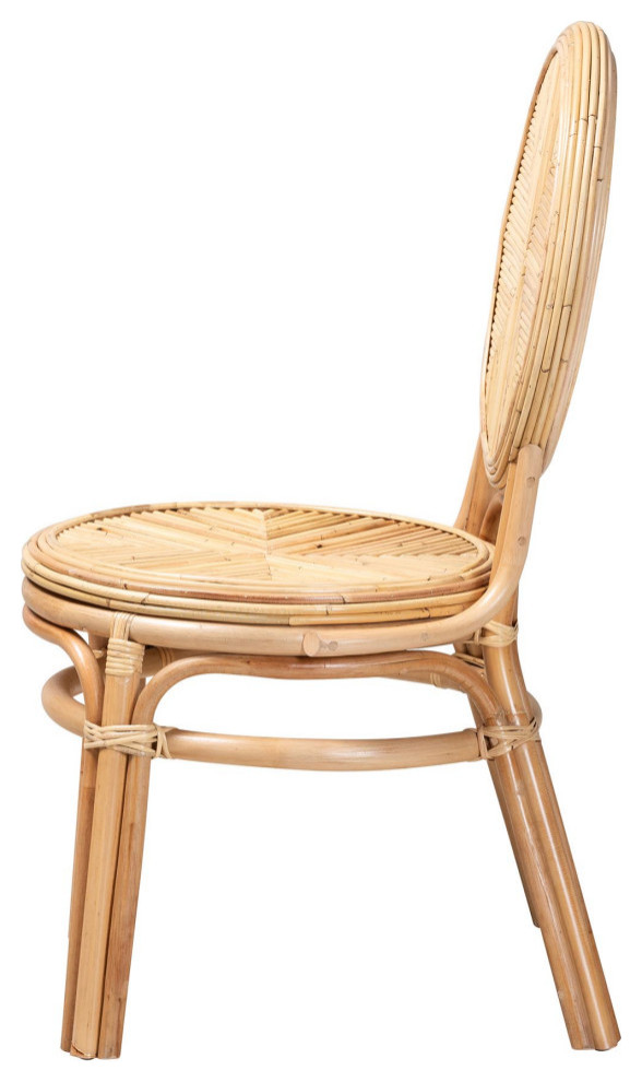 Vina Natural Brown Rattan Dining Chair   Beach Style   Dining Chairs   by Baxton Studio  Houzz