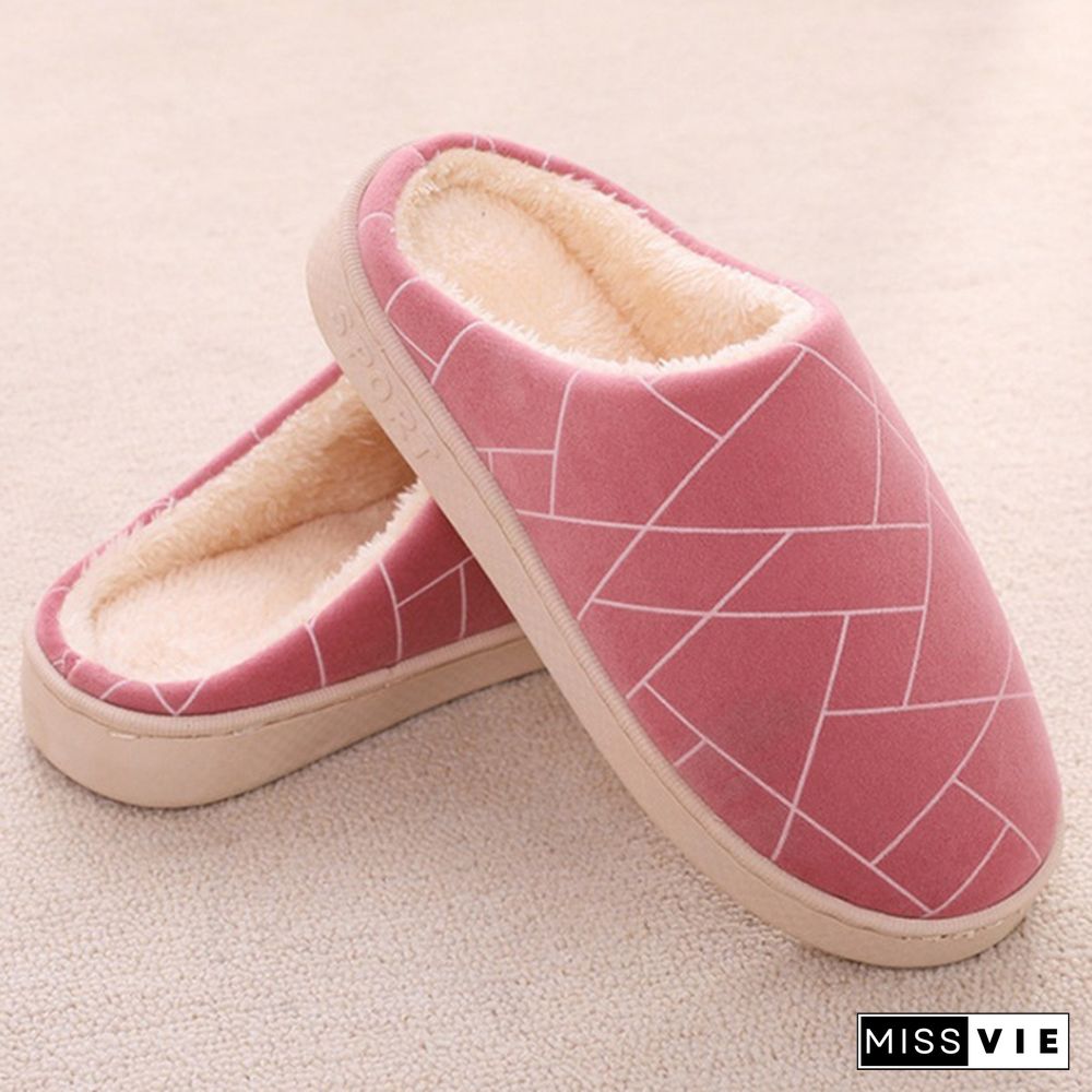 Women's Thicken Winter Cotton Slippers Indoor Household Comfortable Soft Home Non-Slip Warm Shoes